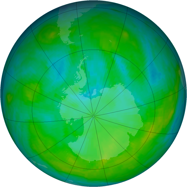 Antarctic ozone map for 24 January 1981